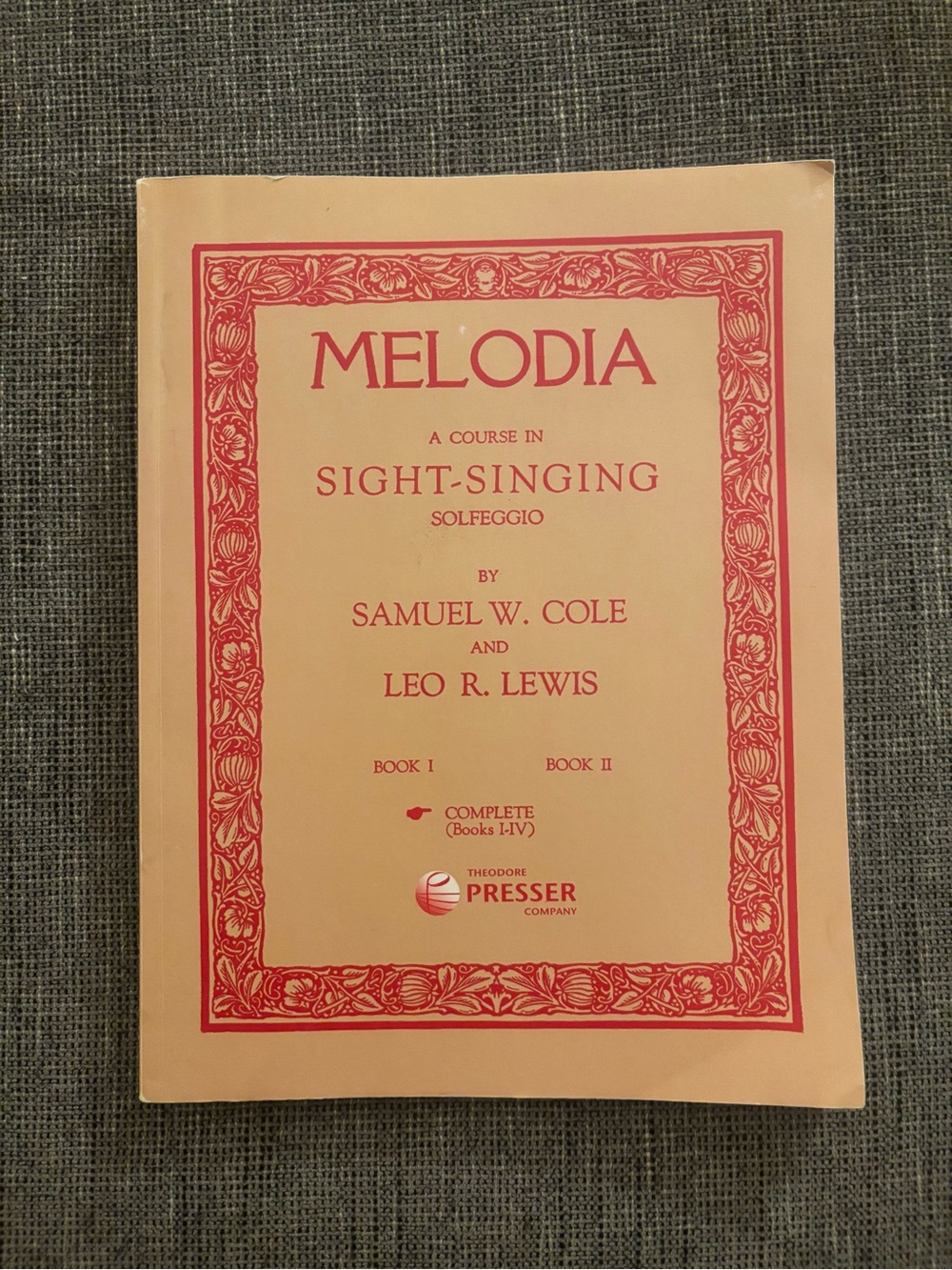 Melodia Sight-Singing Solfeggio Book I-IV from 1903